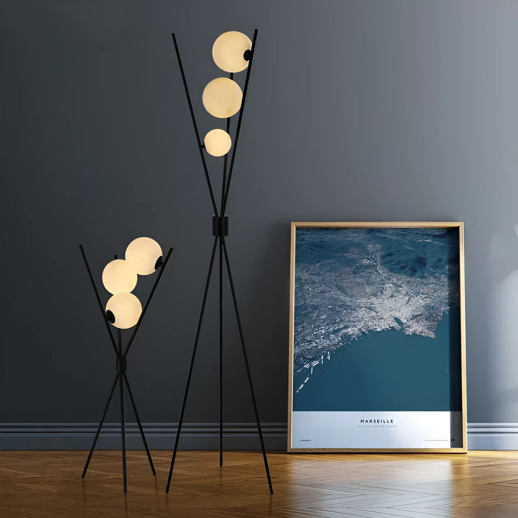 Scandinavian minimalist LED table lamp with iron body and acrylic shade on a wooden desk