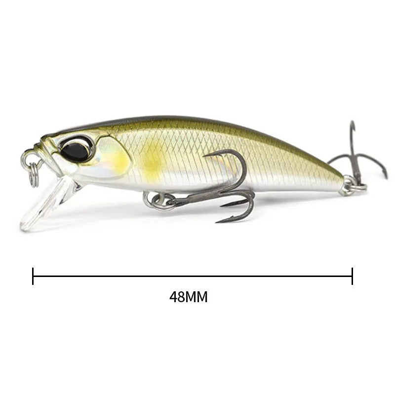Japanese Submerged Mino hard fishing lure, 48mm length, for snakehead and mandarin fish.