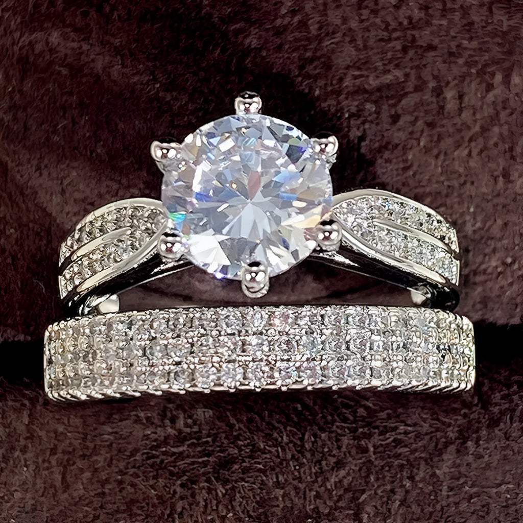 Geometric wedding ring bracelet in white gold colour showing round decorative elements