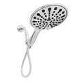 6-inch handheld shower head with six spray functions including massage, bubble and rain modes