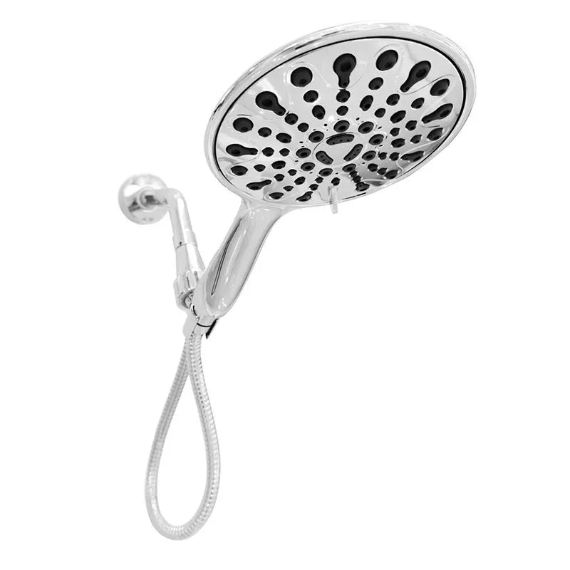 6-inch handheld shower head with six spray functions including massage, bubble and rain modes