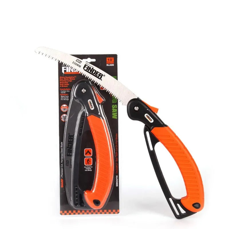 9-inch folding garden saw with TPR grip and extended 65MN steel blade