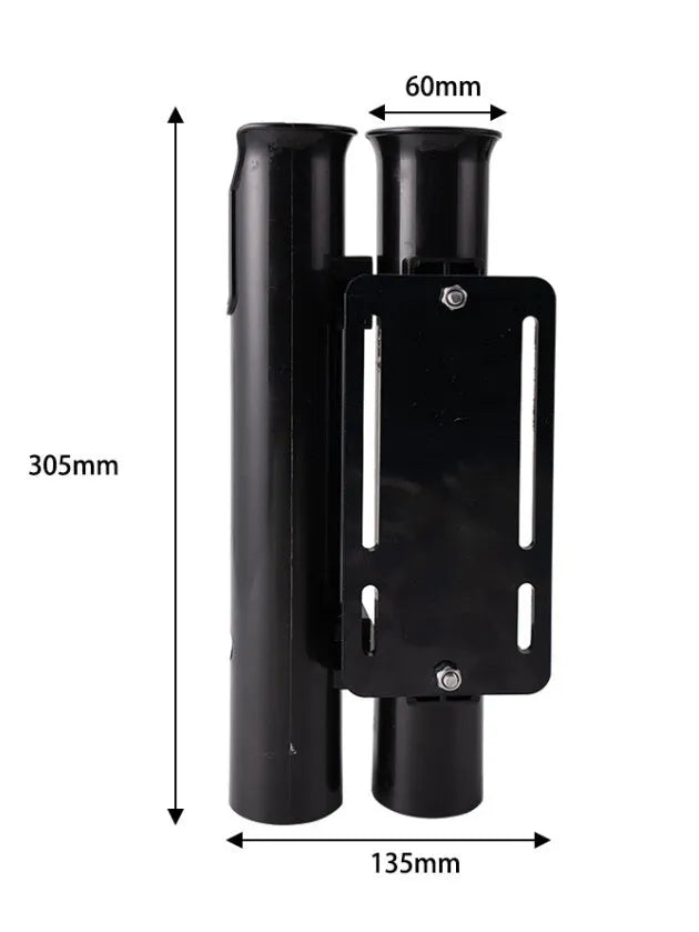 Carbon motorcycle and bicycle fishing rod rack with plastic frame and clamp mechanism