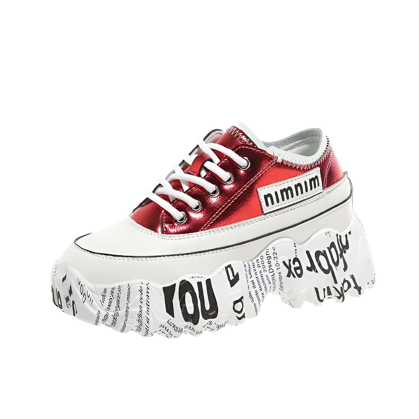Newspaper Trifle Bottom trendy casual heightening sneakers in black microfibre leather