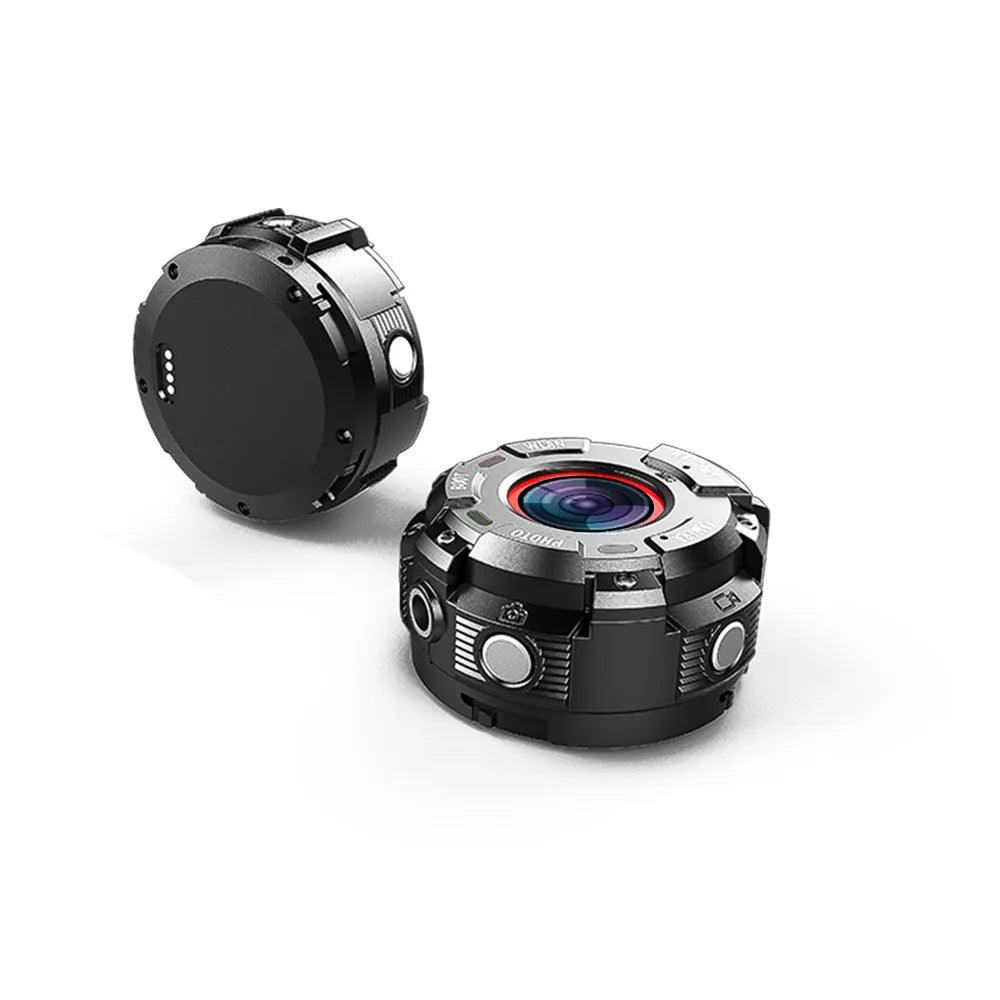 Black sports digital camera with waterproof design measuring 290mm long