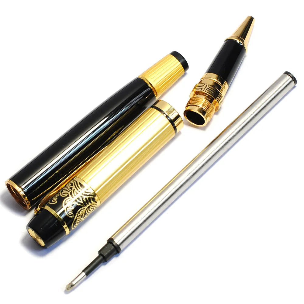 VITNAT metal ballpoint pen with hollow pattern design and black ink 0.5mm point