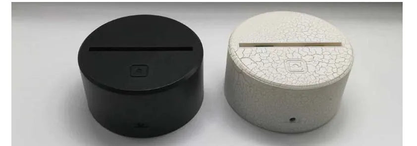 3D rose flower night light with acrylic panel and ABS base showing colour options