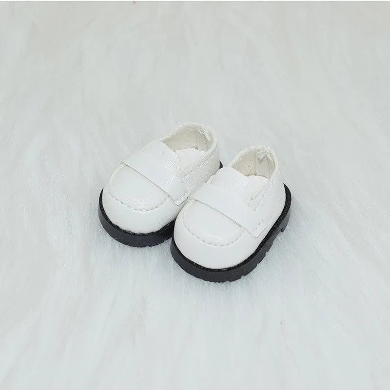 17cm doll replacement shoes in multiple colours including black boots, pink heels, and white leather shoes