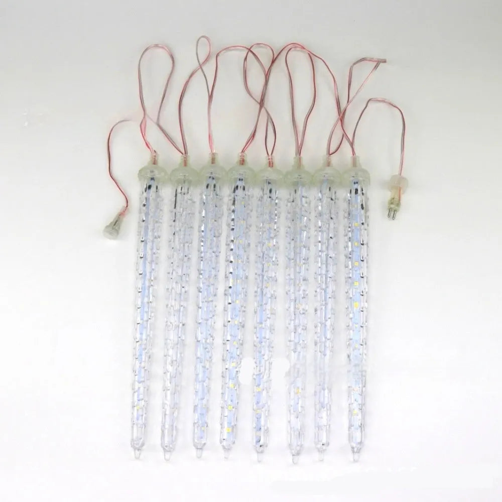 30cm plastic ice cone shaped meteor shower festoon lamp for outdoor garden decoration