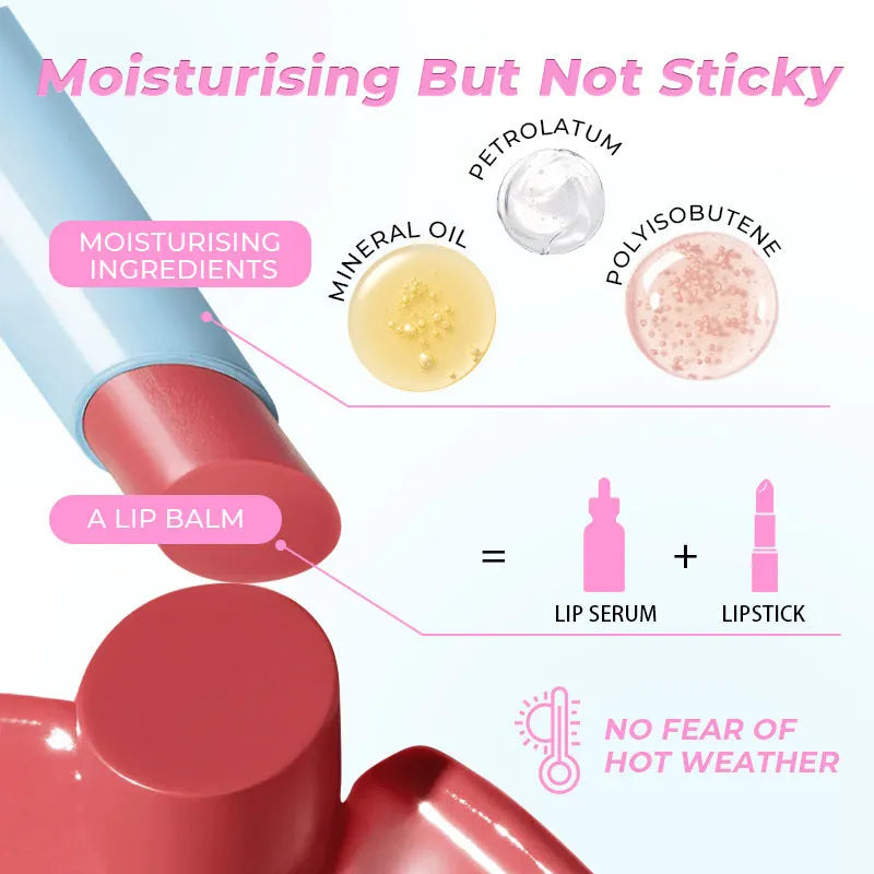 Waterproof moisturising lipstick in six colour codes with 1.8g content