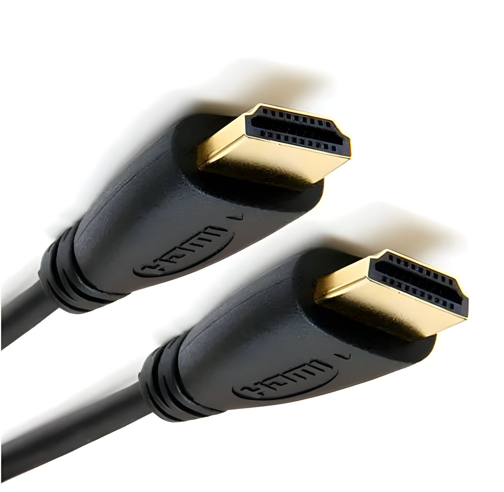Gold-plated male-to-male HDMI cable in multiple lengths for HDTV and game consoles.
