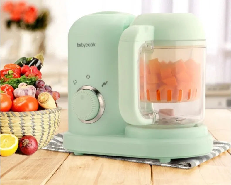 Green baby food processor steamer and blender with 10 litre capacity