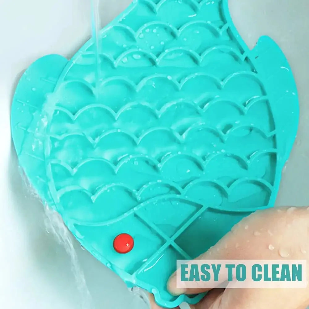 Silicone lick mat slow feeder for dogs and cats, 24.5 x 19 cm, in blue, green, or grey