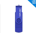 OTG USB 3.0 flash drive 64GB in black rotating design for smartphones and computers