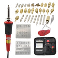37 in 1 pyrography set with 30W electric soldering iron, 36 nibs, and rubber handle