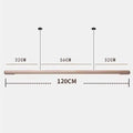 Round bar long pendant lamp in black walnut wood finish for living room ceiling