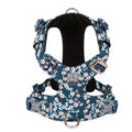 Floral pure cotton pet chest harness in flower red colour showing chest strap design