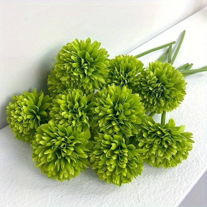 Green artificial silk flower in dark green or light green, 20 x 6 x 5cm, for desktop and home decoration