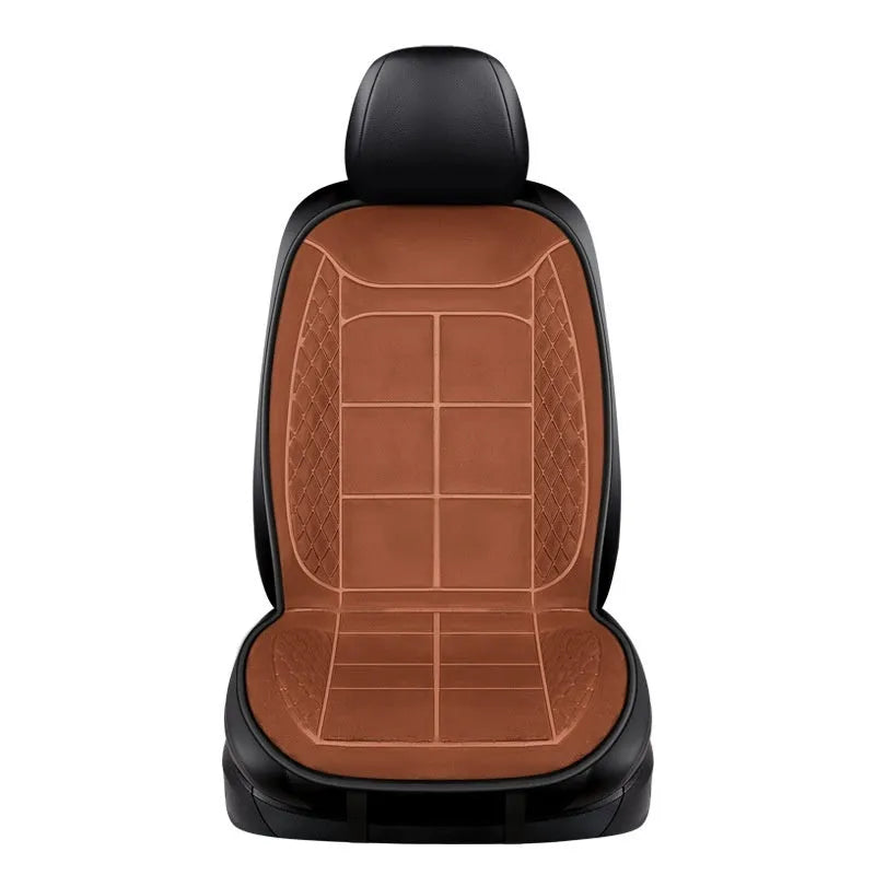 Car seat heating cushion with automatic function in beige, black, or coffee brown colours