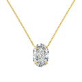 S925 sterling silver necklace with geometric oval ice flower pendant in gold or platinum plating