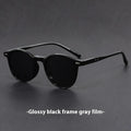 Retro round oval frame sunglasses in multiple colour options including Bright Black and Tea Frame Dried