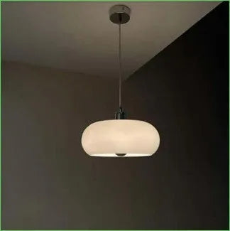 Bauhaus three-headed egg tart pendant light with milky white glass shades