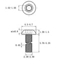 Stainless steel half round head pan head hexagon screw with whitewash finish