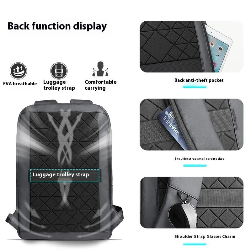 Men's Oxford cloth backpack in lightweight cross-border fashion style with sewing line detailing