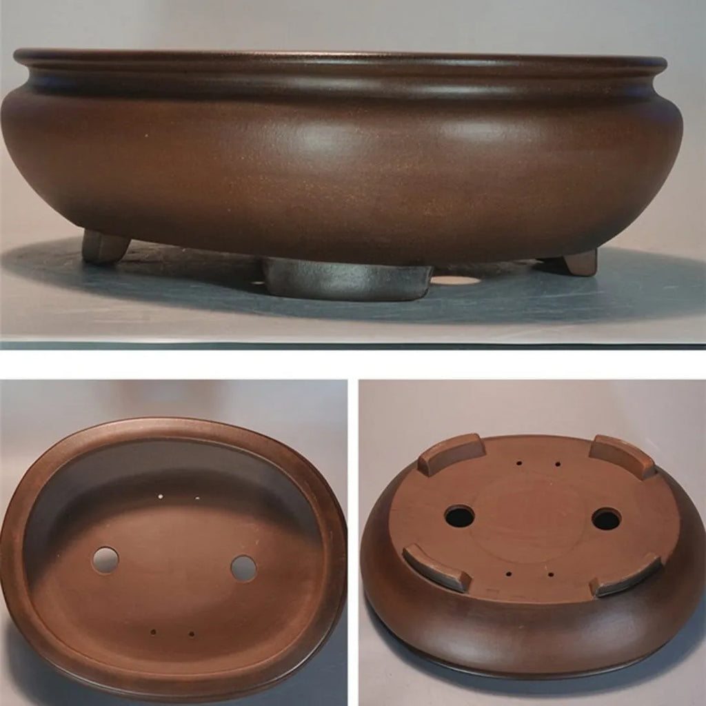 Purple clay handmade classical style desktop flowerpot measuring 58x47x18cm