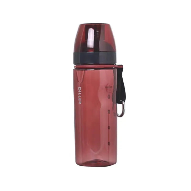 Blue portable sports water cup with a separate compartment for loose-leaf tea.