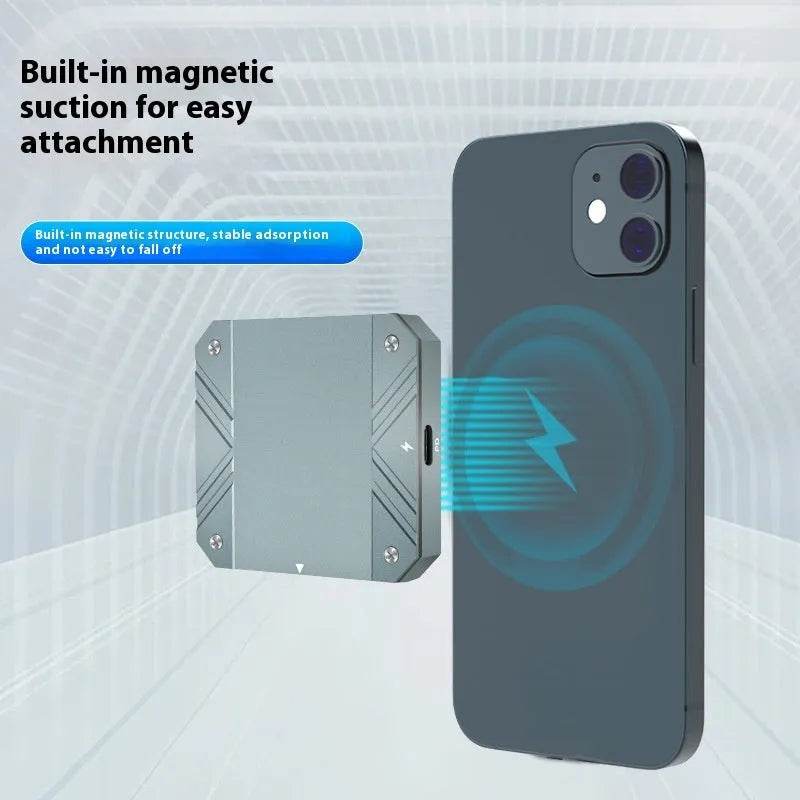 M2 magnetic hard disk box with aluminium alloy and silicone enclosure, 10GBS transmission, compact 6.5 x 6 x 1 cm size