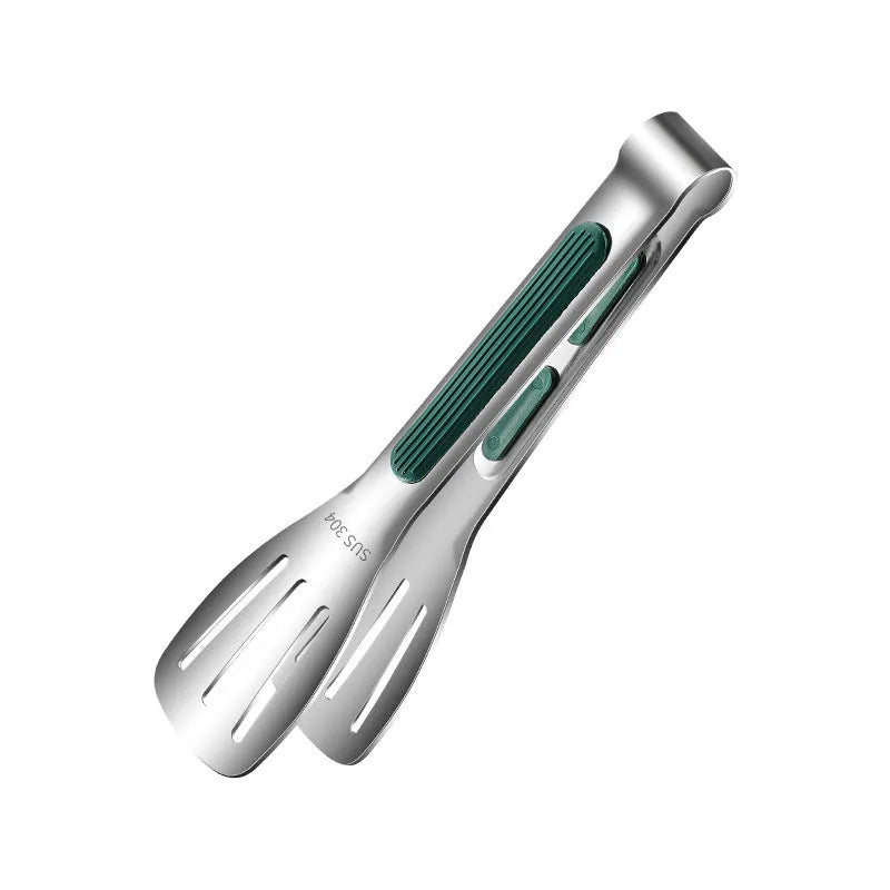 304 stainless steel kitchen tongs with silicone handle, 7 9 12 inch sizes, non-slip grip
