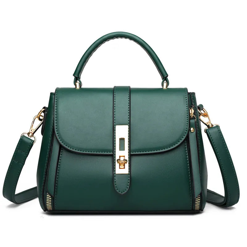 Women's soft PU leather shoulder bag in square vertical design with shoulder strap