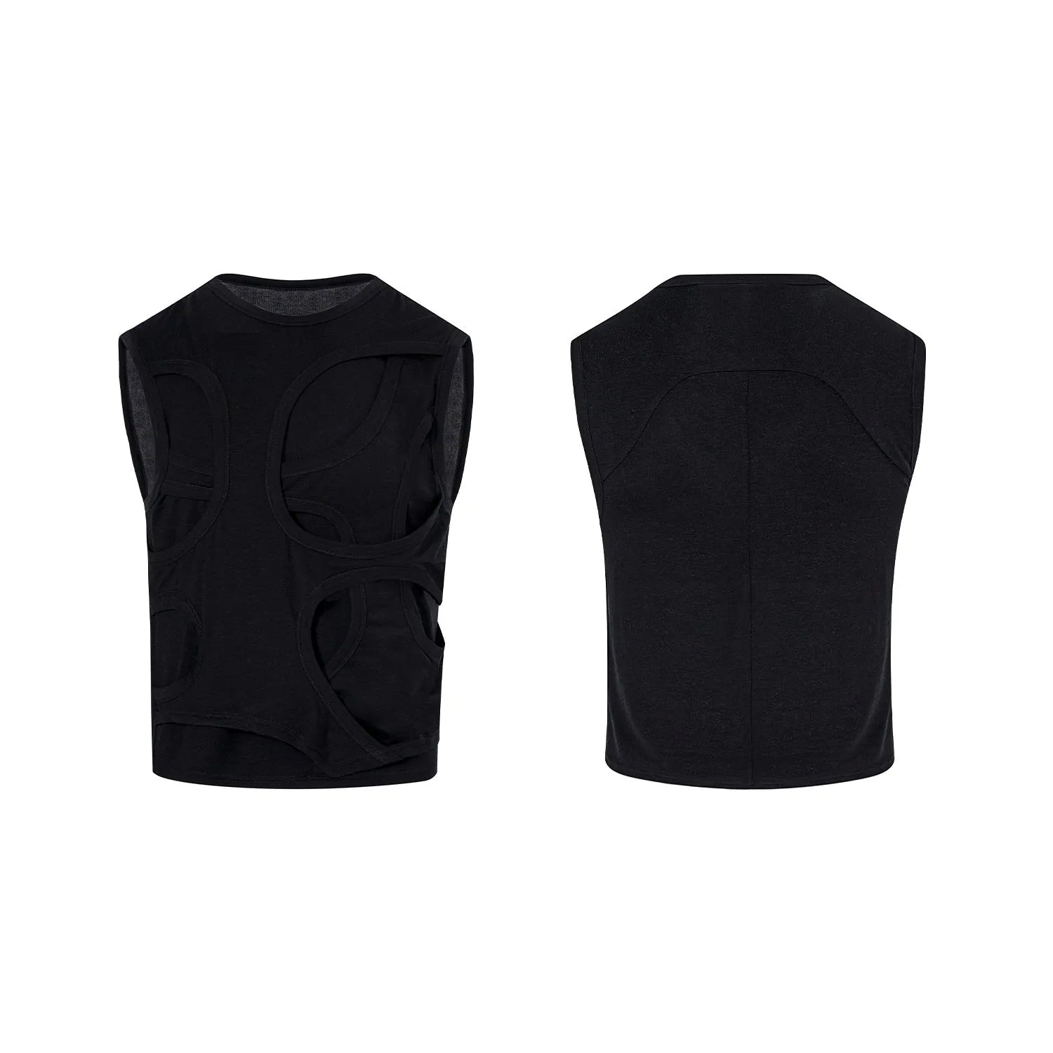 Men's grey lyocell summer vest with round neck collar
