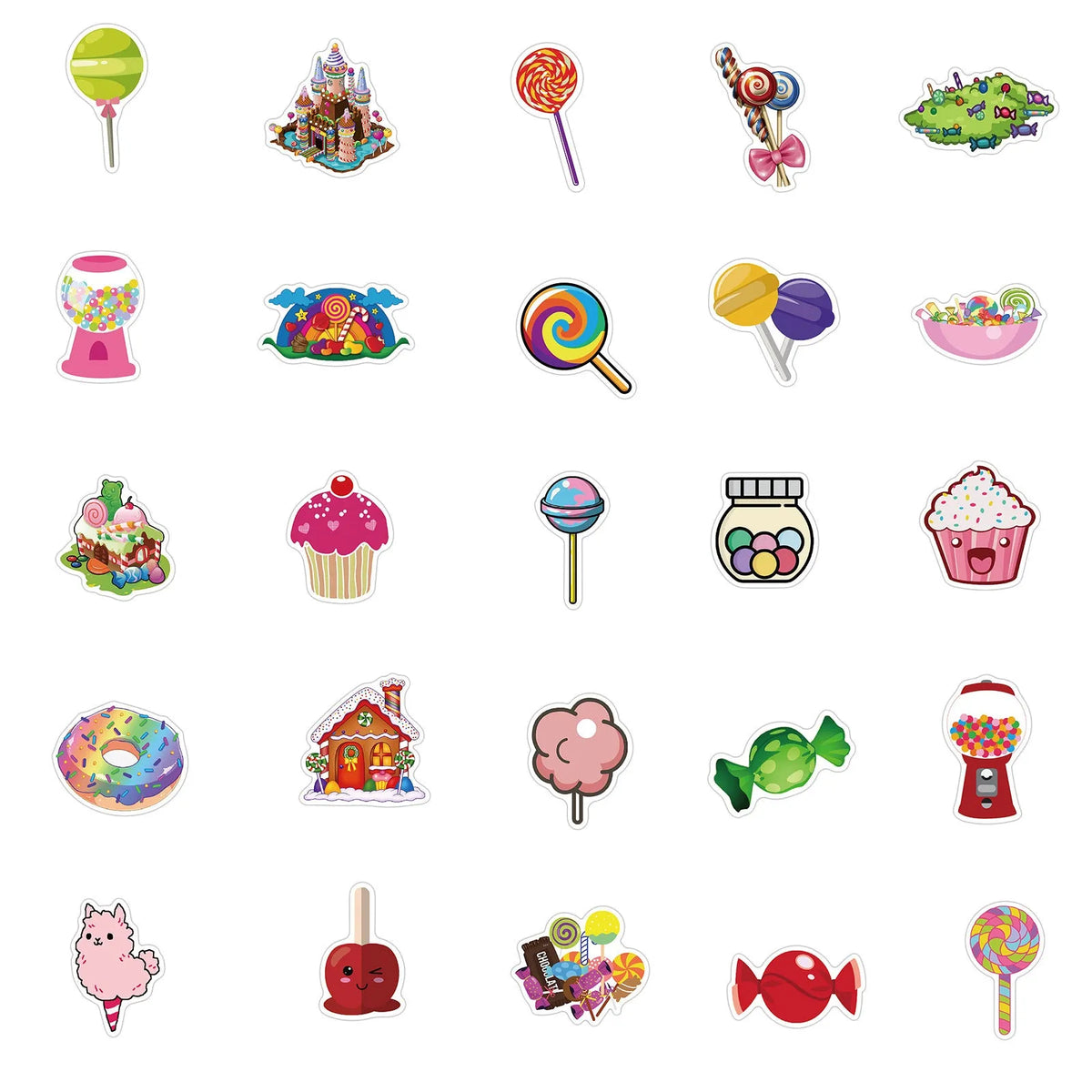 Candy series graffiti stickers pack showing colourful cartoon designs on adhesive sheets