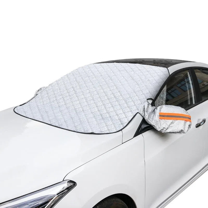 Thickened aluminium foil front windshield snow cover with magnetic attachment for SUV sedan universal fit