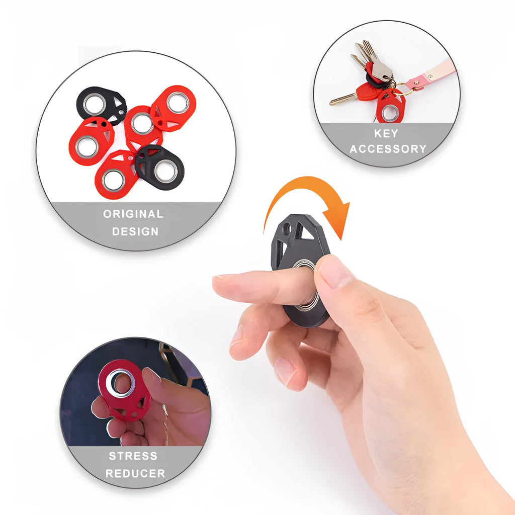 Luminous fidget spinner keychain with bottle opener, 5cm plastic and zinc alloy construction, white and blue options