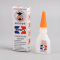 Tube of instant strong shoe repair glue in 3g and 8g sizes for fixing soles and heels.