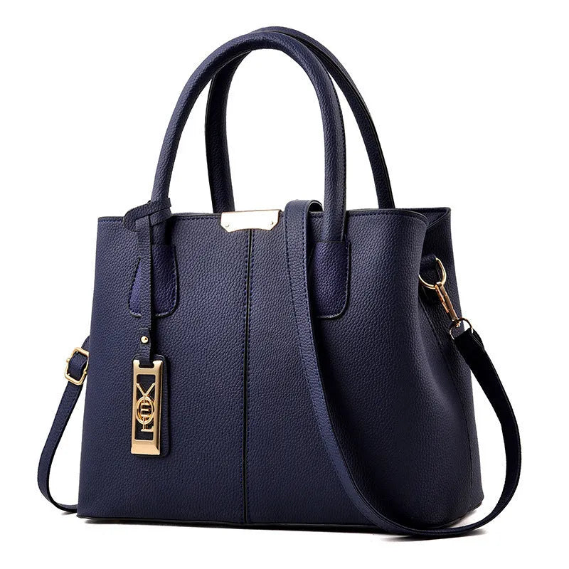 Large capacity women's fashion handbag in soft PU leather with square shape and single shoulder strap