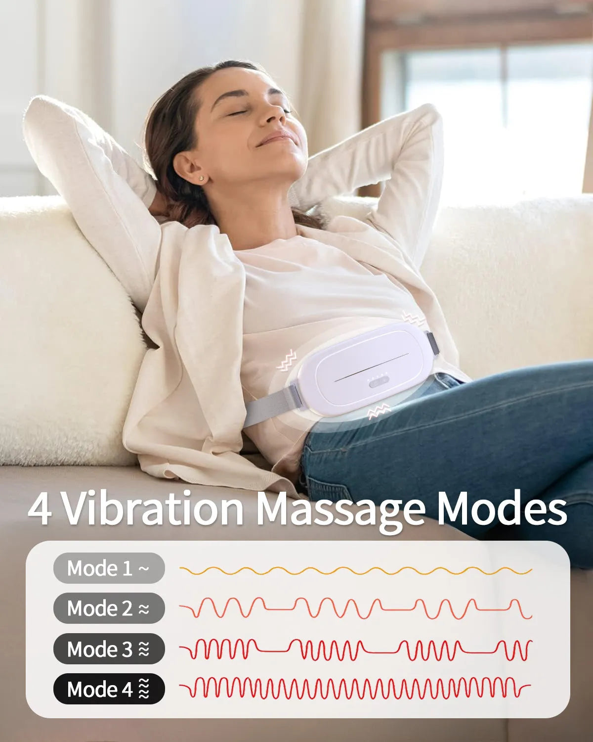 White uterine warming device sitting on its wireless charging base.