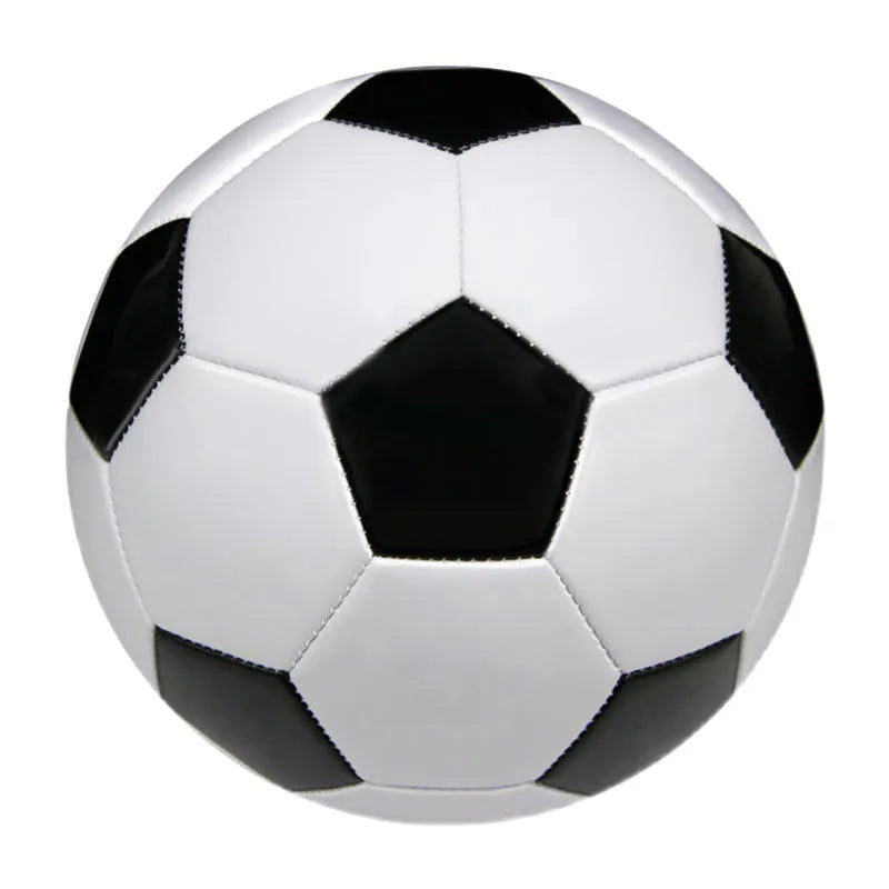 PVC football in multiple colours and designs, shown in sizes 3, 4, and 5 for training and matches
