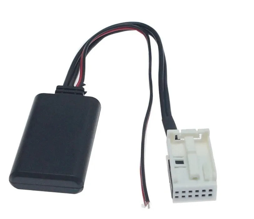 Bluetooth AUX cable adapter for Citroen and Peugeot RD4 car stereos with optional microphone.