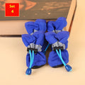 Set of four cloth dog shoes with soft soles in various colour options including fleece-lined variants