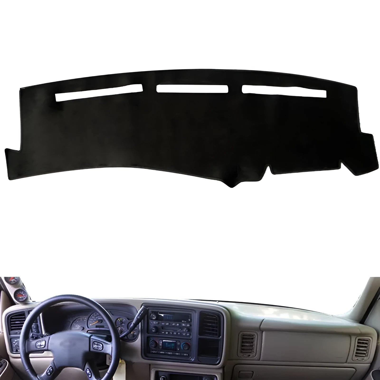 Flannel non-slip dashboard cover for special vehicle models with polyester backing