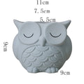 Handmade frosted ceramic owl design flower pot for small succulents in light pink colour