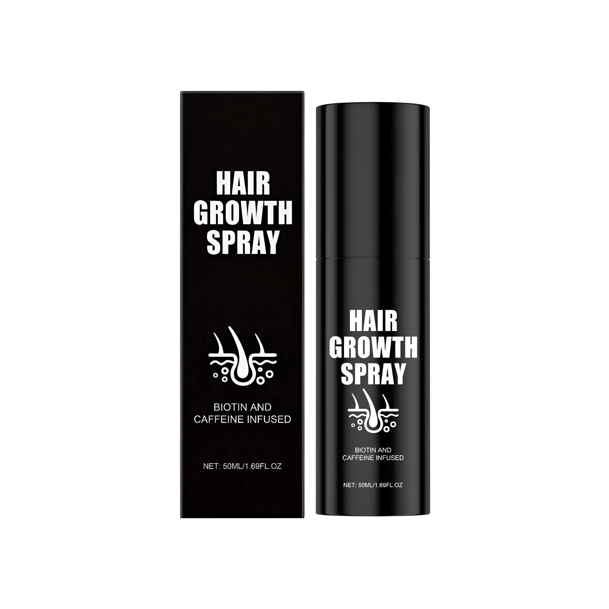 50ml hair care spray bottle with biotin and caffeine formula for thinning hair