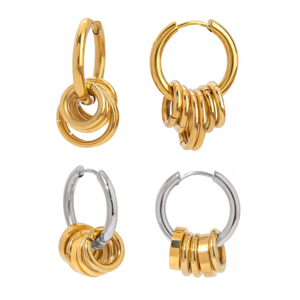 Stainless steel electroplated colour matching earrings with ins style design