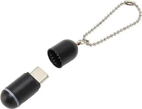 Black capsule infrared emitter for smartphone with Lightning, USB-C, and micro-USB interface options