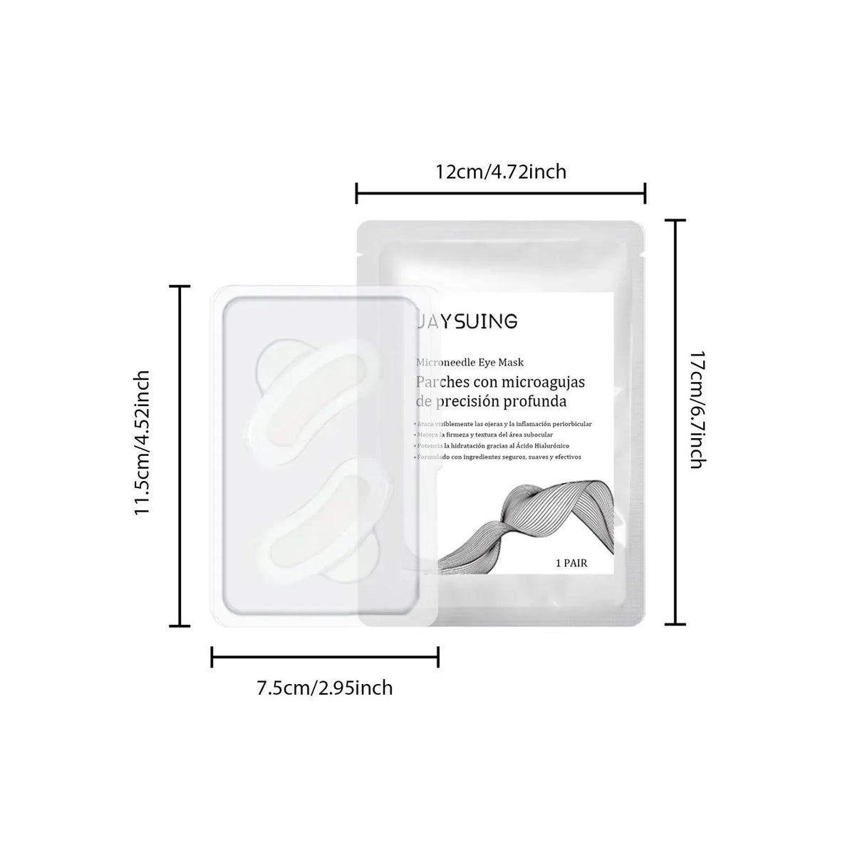 Micro needle under-eye mask patch containing nicotinamide and hyaluronic acid for targeted skincare application