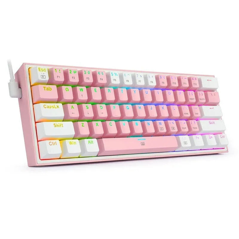 k617 wired mechanical keyboard with RGB backlighting and dual-colour keycaps